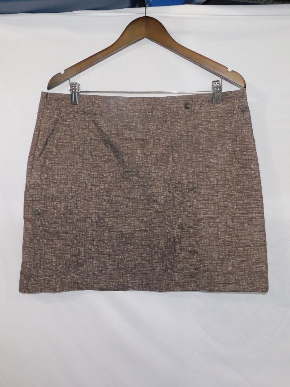 AVIA Brown Tan Water Resistant Golf Skort / Skirt with Shorts Womens XL